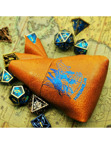 Bandeja y Bolsa para Dados DND HAOMEJA de Cuero Sintético Marrón Bandeja y Bolsa para Dados DND HAOMEJA de Cuero Sintético Marrón