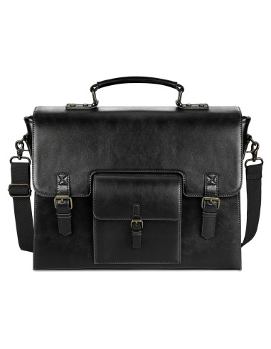 Bolsa Mensajera de Cuero KTMOUW 15.6" Impermeable Negra