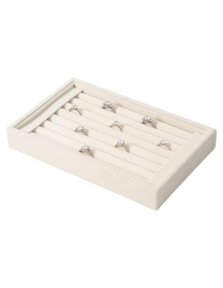 Soporte Organizador de Joyería Pangkeep Beige para Anillos y Pendientes Soporte Organizador de Joyería Pangkeep Beige para Anillos y Pendientes