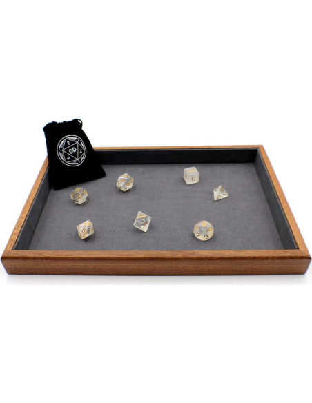 Bandeja de Dados de Madera Dahan Dice 30x20cm con Dados Acrílicos Bandeja de Dados de Madera Dahan Dice 30x20cm con Dados Acrílicos