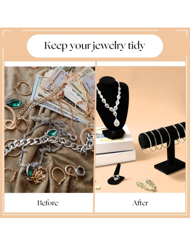 Conjunto de Exhibición de Joyería Wenqik 4 Piezas Terciopelo