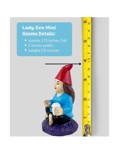 Gnomo Zen Mini Dama 9.53cm - Gnomos Jardín Divertidos