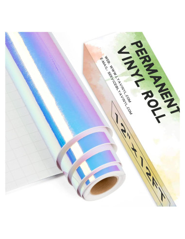 Vinilo Holográfico Permanente Lya 30.48 cm x 3.66 m Blanco