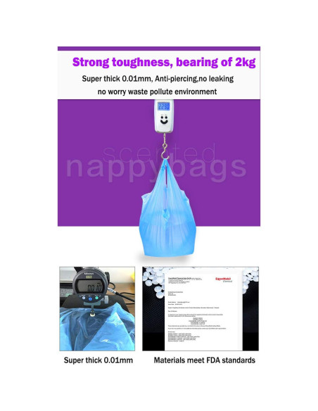 Bolsas Desechables para Pañales Dergik, 180 Unidades, Azul Bolsas Desechables para Pañales Dergik, 180 Unidades, Azul