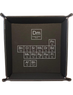 Bandeja de Dados D&D Grabado en Cuero Sintético Negro 2