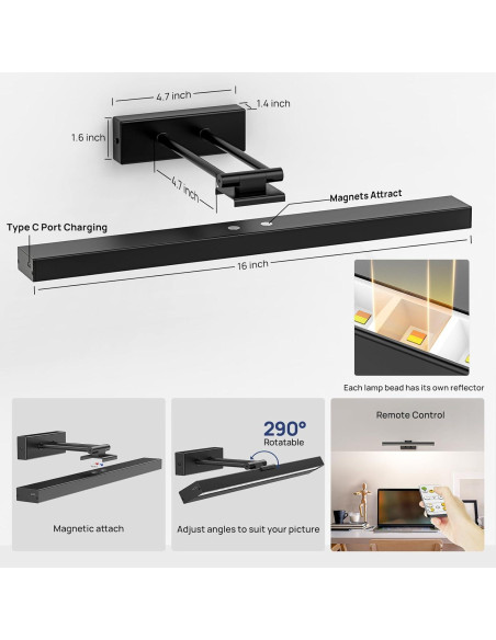 Luz de Imagen Inalámbrica PESUTEN 40.64cm con Control Remoto Luz de Imagen Inalámbrica PESUTEN 40.64cm con Control Remoto