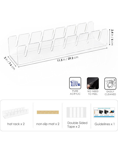 Soporte para Gorras Forzacx Acrílico Transparente 2 Piezas