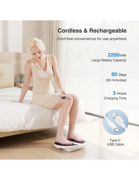 Masajeador de pies EMS EaseZen - TENS recargable, 10 modos Masajeador de pies EMS EaseZen - TENS recargable, 10 modos