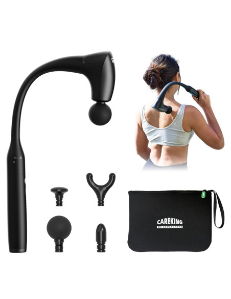Pistola de Masaje Muscular 2-en-1 CAREKING con Mango Extensible Pistola de Masaje Muscular 2-en-1 CAREKING con Mango Extensible