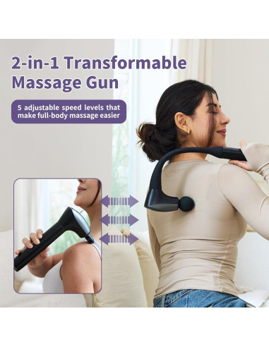 Pistola de Masaje Muscular 2-en-1 CAREKING con Mango Extensible