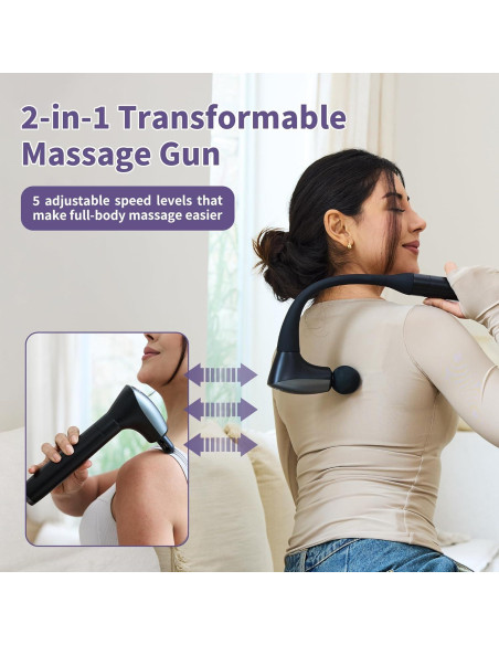 Pistola de Masaje Muscular 2-en-1 CAREKING con Mango Extensible Pistola de Masaje Muscular 2-en-1 CAREKING con Mango Extensible