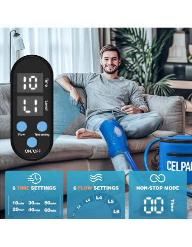 Máquina de Terapia de Hielo Celpack para Rodilla Azul