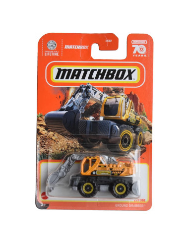 Camión Amarillo Matchbox Ground Grabber 1:64 Retroceso