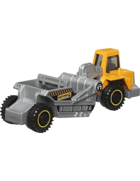 Camión de Construcción Road Scraper Matchbox 1:64 Amarillo Camión de Construcción Road Scraper Matchbox 1:64 Amarillo