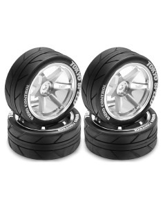 Neumáticos y Ruedas RC 1:10 Dantenron Plata 65mm 4 Piezas