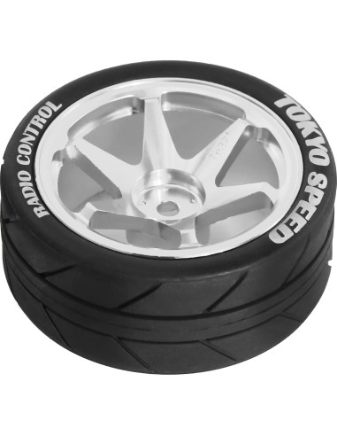 Neumáticos y Ruedas RC 1:10 Dantenron Plata 65mm 4 Piezas