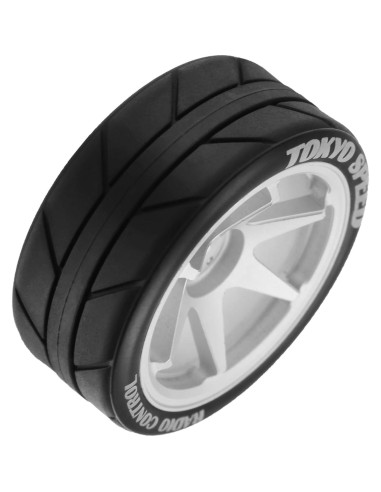 Neumáticos y Ruedas RC 1:10 Dantenron Plata 65mm 4 Piezas