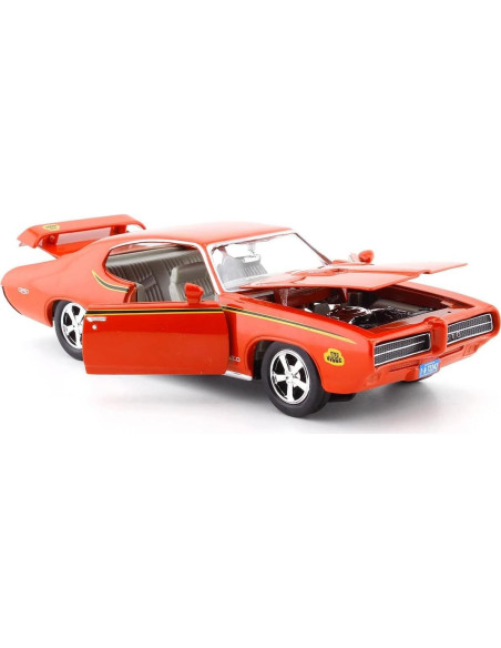 Modelo de Coche Diecast 1969 Pontiac GTO Naranja 1/24 Modelo de Coche Diecast 1969 Pontiac GTO Naranja 1/24