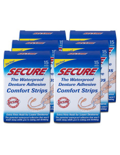 Tiras Adhesivas para Dentaduras Secure - 15 Piezas Impermeables