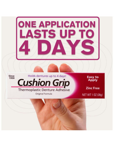 Adhesivo para Dentaduras Cushion Grip 283.5 g - Ajuste Seguro
