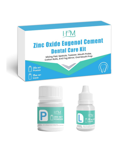 Kit de Cemento Dental HM - Óxido de Zinc y Eugenol 20g Kit de Cemento Dental HM - Óxido de Zinc y Eugenol 20g