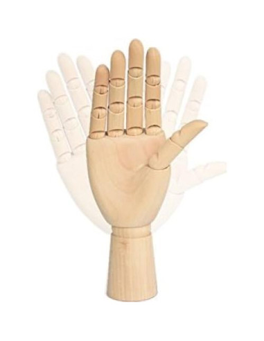 Maniquí de Mano Articulado FUKQVOD 10" Madera Flexible