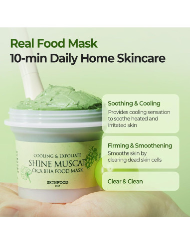 Mascarilla Facial Cica BHA SKINFOOD Shine Muscat 180g