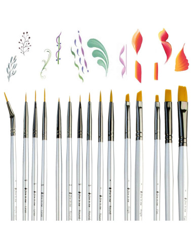 Set de Pinceles Miniatura Fuego en Mí 15 Piezas para Pintura