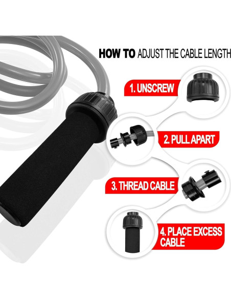 Cuerda de Salto con Peso N1Fit 0.45kg Ajustable para Fitness Cuerda de Salto con Peso N1Fit 0.45kg Ajustable para Fitness