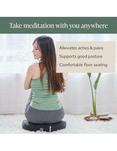 Cojín de Meditación Compacto Mindful Modern - Relleno de Cáscaras de Trigo Sarraceno 2