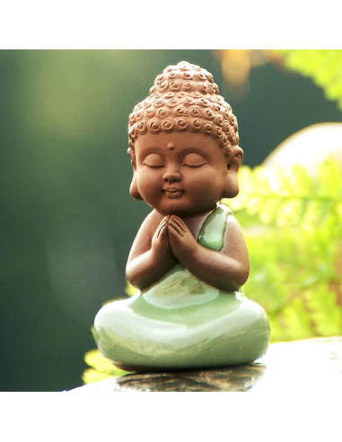 Estatua de Buda de Cerámica Kingzhuo 7x5.6 cm Artesanía