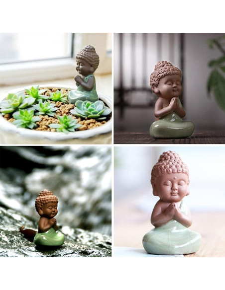 Estatua de Buda de Cerámica Kingzhuo 7x5.6 cm Artesanía Estatua de Buda de Cerámica Kingzhuo 7x5.6 cm Artesanía
