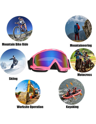 Gafas de Moto Broyeur Unisex con Protección UV y Correa Ajustable