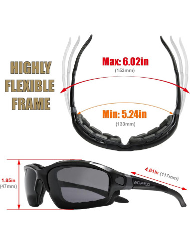 Gafas de sol Powersports para motociclismo con lentes ahumados