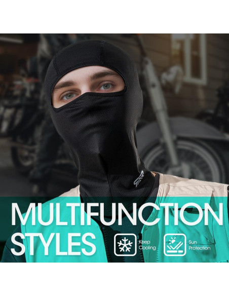 3 Piezas Balaclava Transpirable UV para Motocicleta y Deporte 3 Piezas Balaclava Transpirable UV para Motocicleta y Deporte