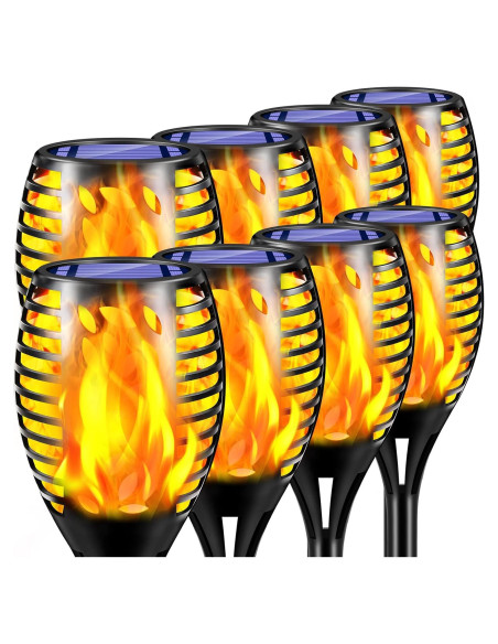 Antorchas Solares TomCare 8 Pack con Efecto Llama 62cm Antorchas Solares TomCare 8 Pack con Efecto Llama 62cm