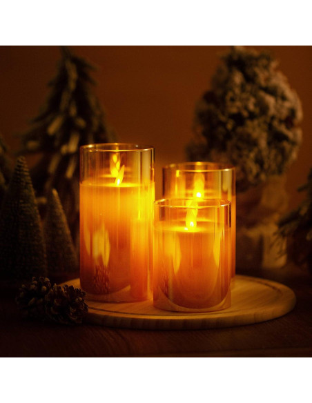 Velas LED Sin Llama Yinuo Candle Doradas con Control Remoto Velas LED Sin Llama Yinuo Candle Doradas con Control Remoto