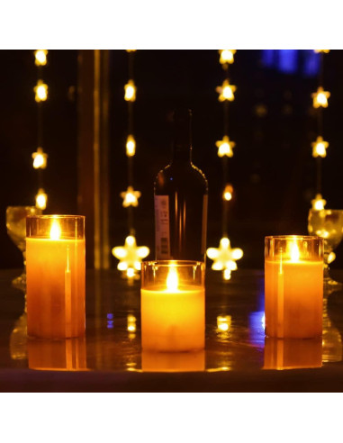 Velas LED Sin Llama Yinuo Candle Doradas con Control Remoto