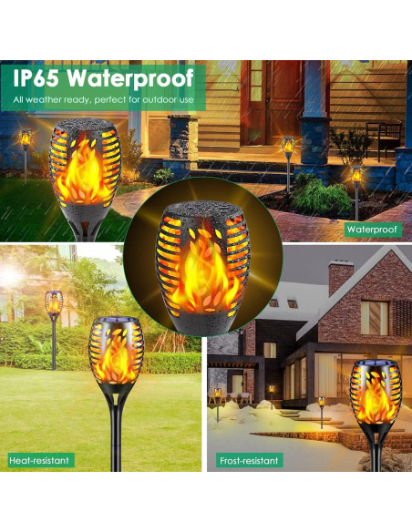 Antorchas Solares TomCare 8 Pack con Efecto Llama 62cm Antorchas Solares TomCare 8 Pack con Efecto Llama 62cm