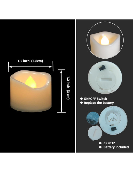 iZAN 48 Velas LED Sin Llama Blancas 3.81 cm Brillo Cálido iZAN 48 Velas LED Sin Llama Blancas 3.81 cm Brillo Cálido