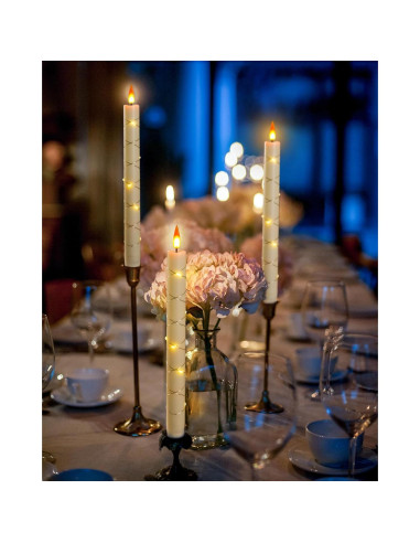 Juego de 3 Velas LED Sin Llama Da by 9.6" con Control Remoto