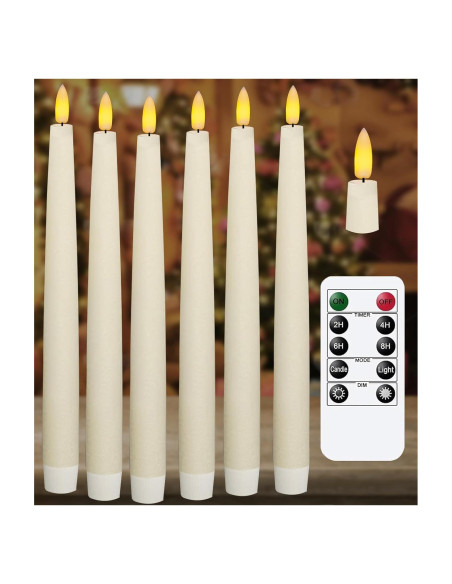 Velas LED KSWING 6 PCS Cera Real 24.4 cm Control Remoto Velas LED KSWING 6 PCS Cera Real 24.4 cm Control Remoto