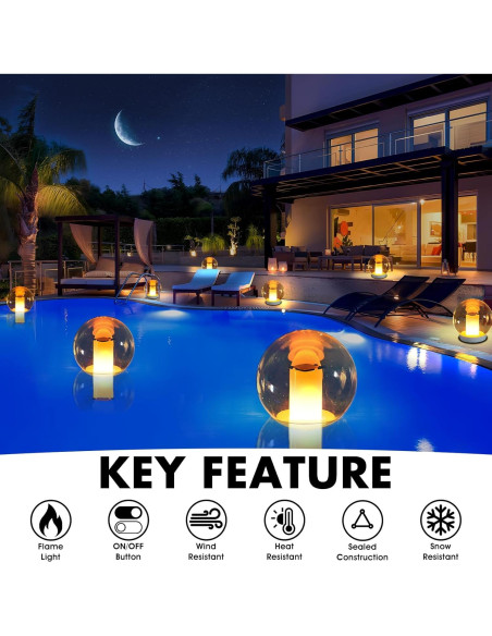 Luces Flotantes Solar LanPool 17.78 cm IP68 para Piscina (2pcs) Luces Flotantes Solar LanPool 17.78 cm IP68 para Piscina (2pcs)
