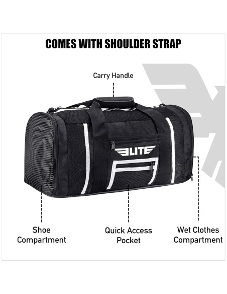 Bolsa de Deporte Elite Sports para Gimnasio y Boxeo - Negro Bolsa de Deporte Elite Sports para Gimnasio y Boxeo - Negro