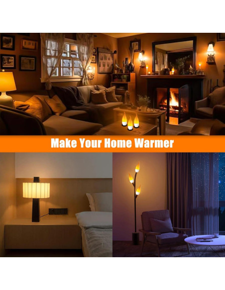 Bombillas LED E12 con Efecto Llama Bestview - Paquete de 2 Bombillas LED E12 con Efecto Llama Bestview - Paquete de 2