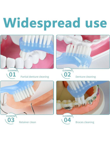 Juego de Cepillos de Limpieza de Dentaduras Ceonam 2 Piezas