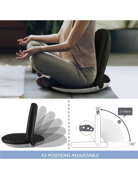 Silla de Suelo Nnewvante Ajustable 42 Posiciones Negra Silla de Suelo Nnewvante Ajustable 42 Posiciones Negra