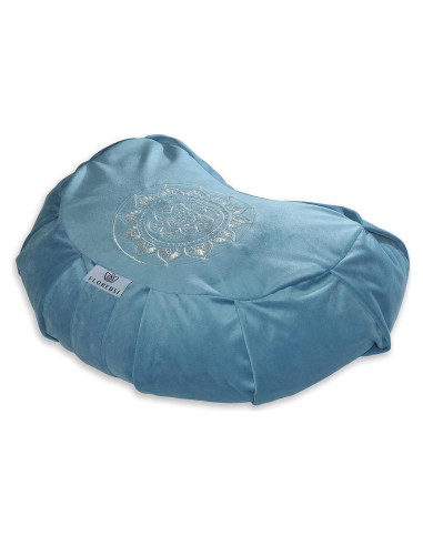 Cojín de Meditación Florensi Azul - Almohada de Suelo Semicircular
