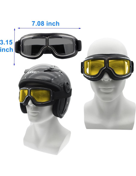 Gafas de Motocicleta Vintage LJDJ - 2 Paquetes Antiempañantes Gafas de Motocicleta Vintage LJDJ - 2 Paquetes Antiempañantes