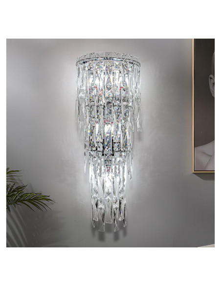 Aplique de Pared de Cristal Moderno Fang Yan Mei A15 Cromo Aplique de Pared de Cristal Moderno Fang Yan Mei A15 Cromo